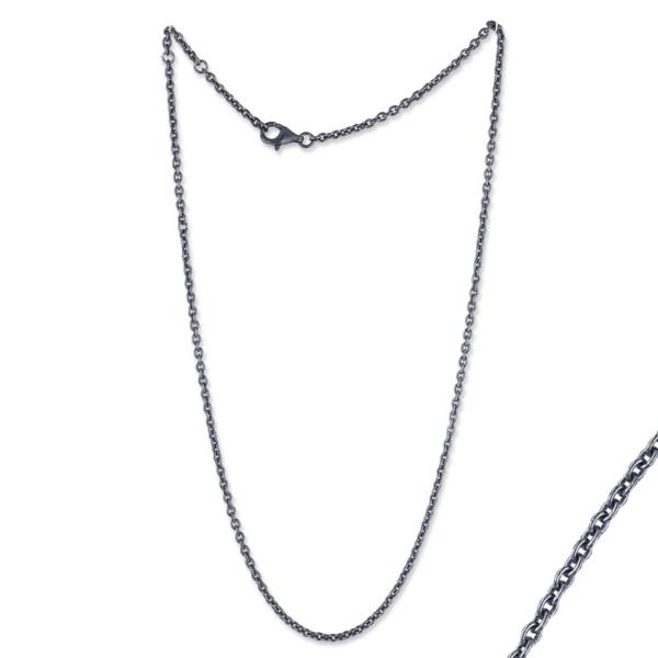 OXIDIZED SILVER 80G THICK ADJ. CHAIN 20"