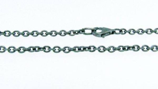 OXIDIZED SILVER ADJ. CHAIN 30"-36"