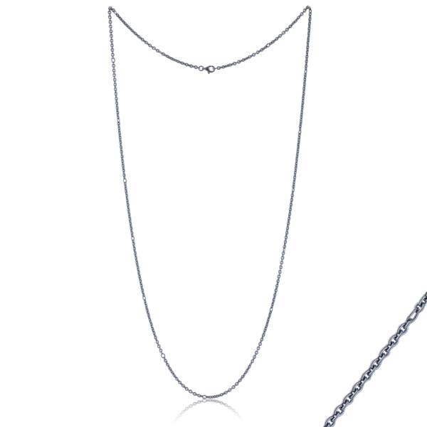 OXIDIZED SILVER 60G THICK ADJ CHAIN 36"