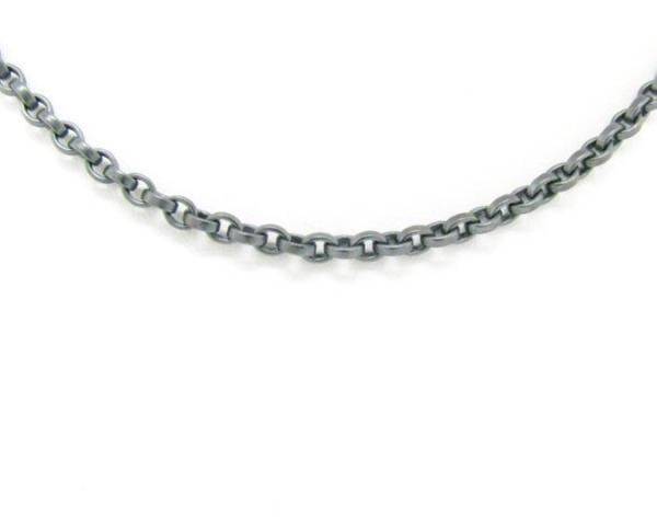 OXIDIZED SILVER BOND HEAVY CHAIN 38"