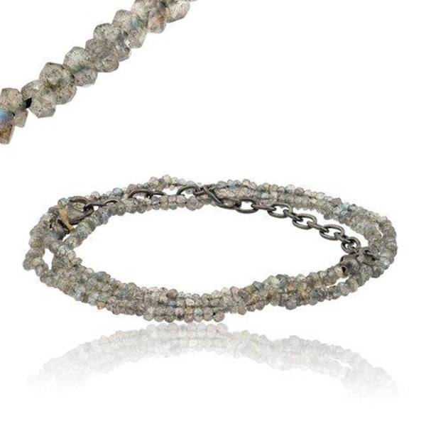 LABRADORITE BEAD NECKLACE 36"