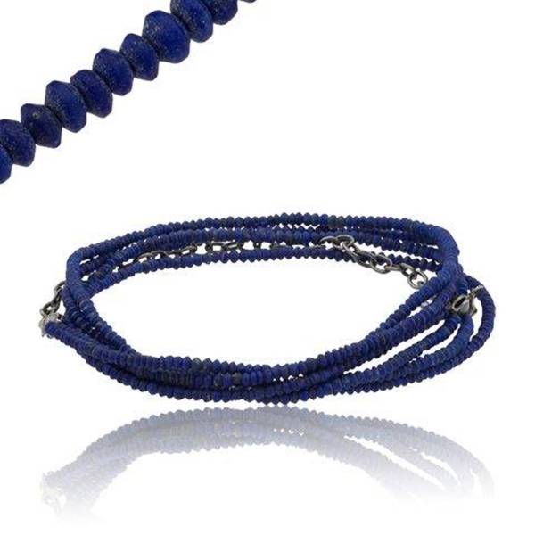 LAPIS BEAD NECKLACE 34-36"