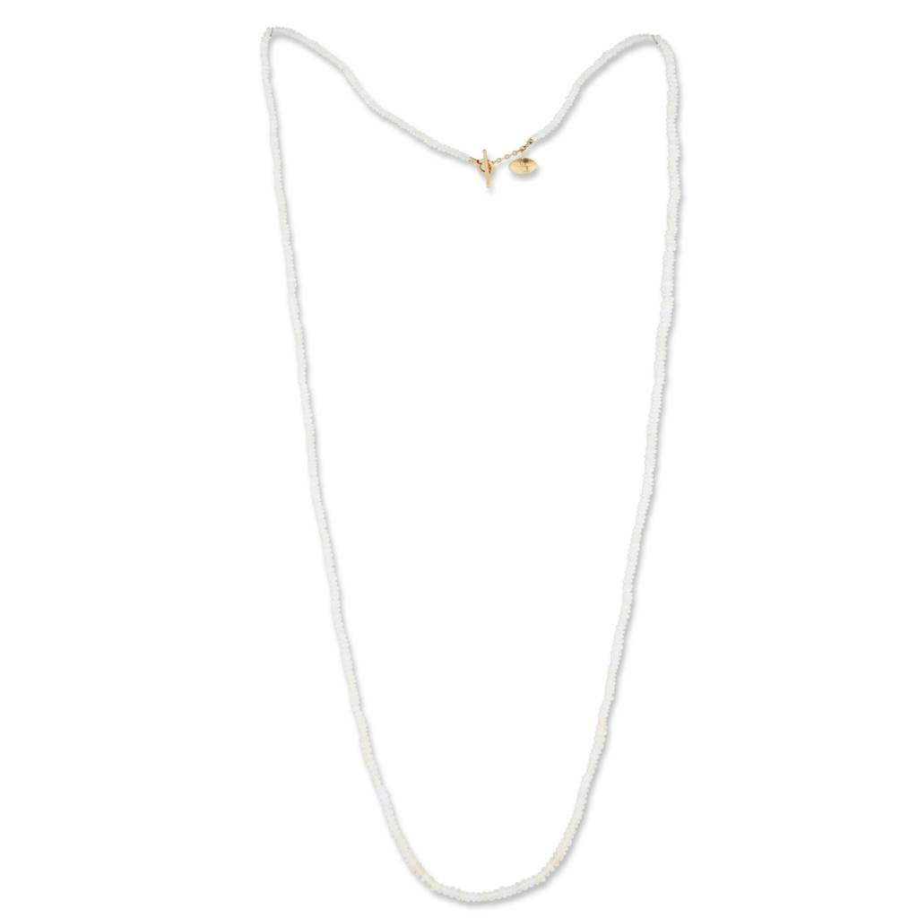 OPAL BEAD NECKLACE 34"