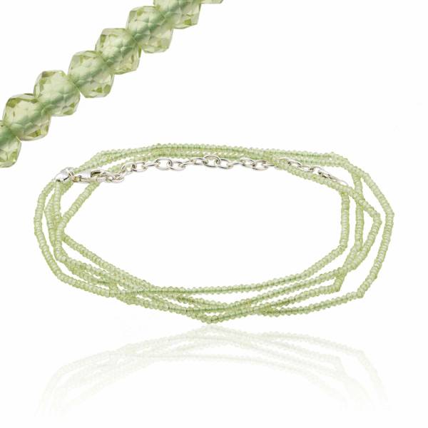 PERIDOT BEAD NECKLACE 16-18"
