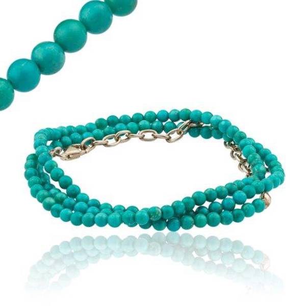 TURQUOISE BEAD NECKLACE 16"