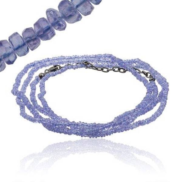 TANZANITE BEAD NECKLACE 34-36"