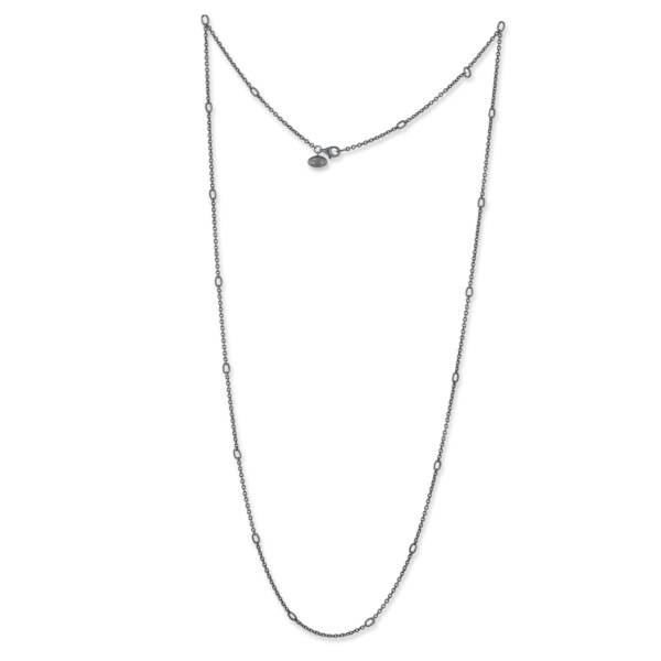 OXIDIZED SILVER ADJ. CHAIN 30"-36"