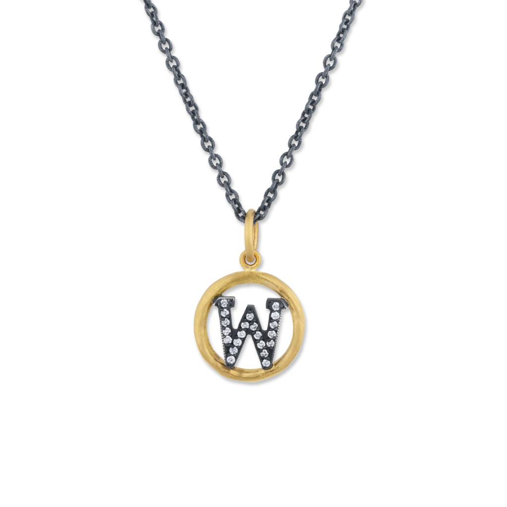 CIRCLE LETTER PENDANT "W"