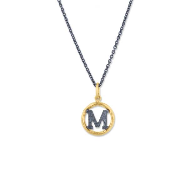 CIRCLE LETTER "M" PENDANT