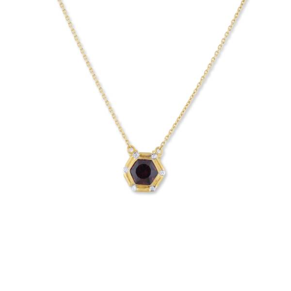 ANZA HEXAGON RHODOLITE GARNET NECKLACE