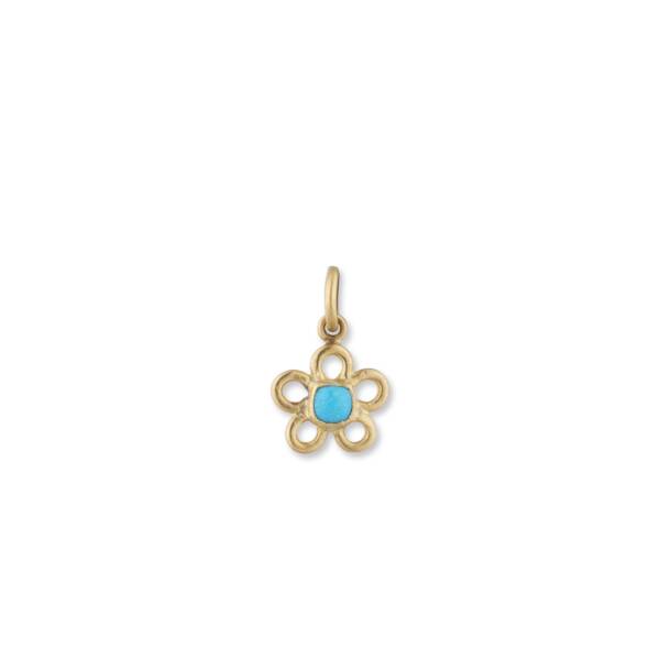 FLOWER POWER CUSHION SB TURQUOISE PENDANT