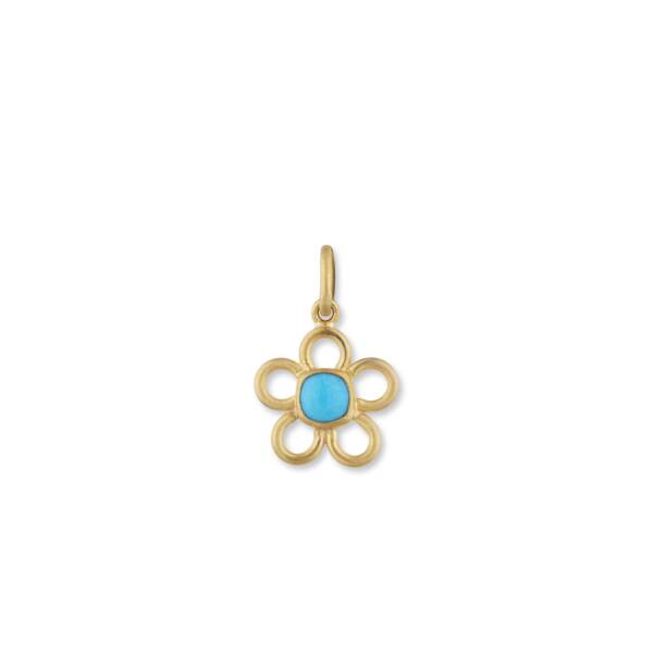 FLOWER POWER CUSHION SB TURQUOISE PENDANT