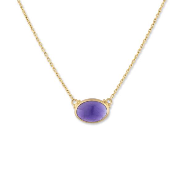 JELLYBONBON OVAL CABOCHON AMETHYST NECKLACE