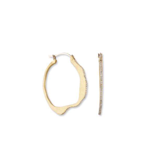 KIKI ALL GOLD DIAMOND EARRINGS,MEDIUM