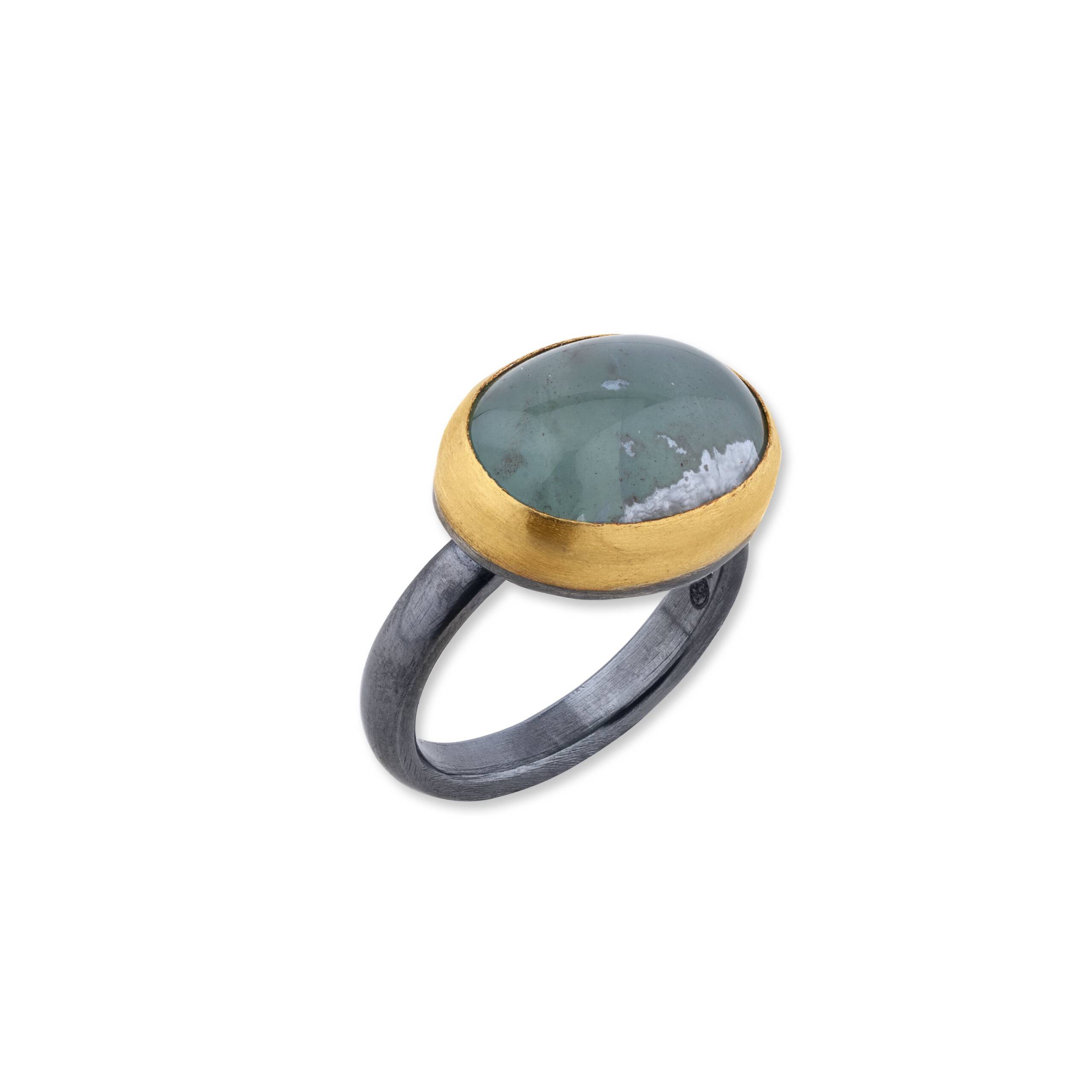 MY WORLD OVAL AQUAPRASE RING