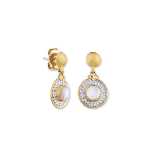ORBIT ROUND MOONSTONE EARRINGS