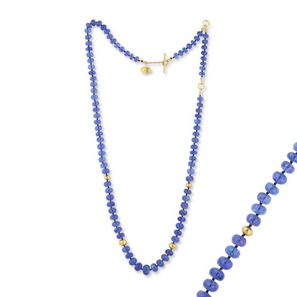 ANGEL 25" TANZANITE BEAD NECKLACE