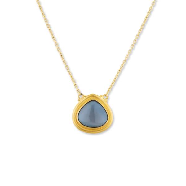 JELLYBONBON PEAR SHAPE LONDON BLUE TOPAZ NECKLACE