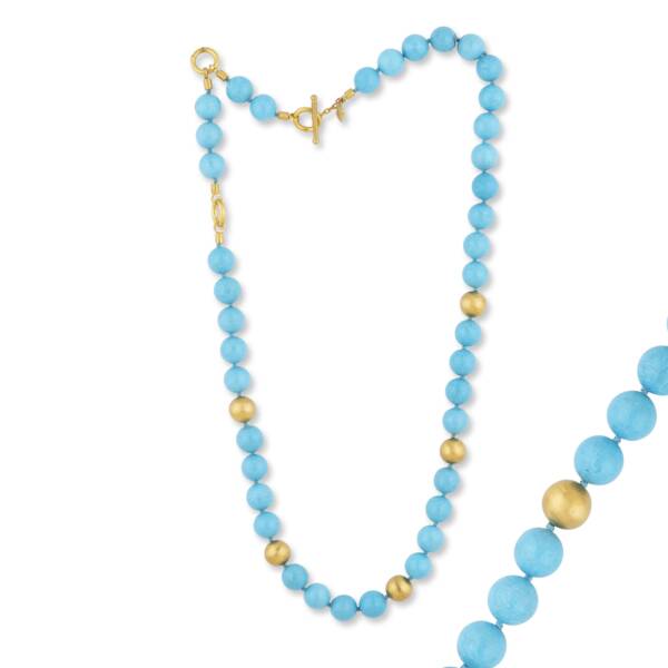 SARAH SLEEPING BEAUTY TQ BEAD NECKLACE - Image 2