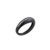 BOOGIE LINE OXIDIZED SILVER RING W/DIA