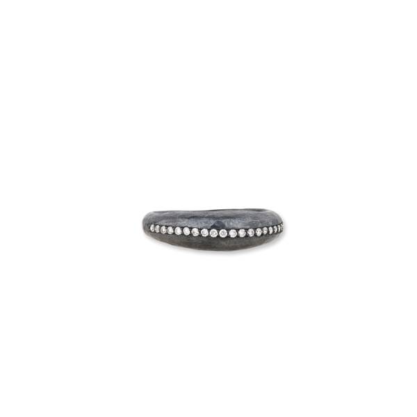BOOGIE LINE OXIDIZED SILVER RING W/DIA - Image 2