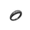 BOOGIE LINE OXIDIZED SILVER RING W/DIA