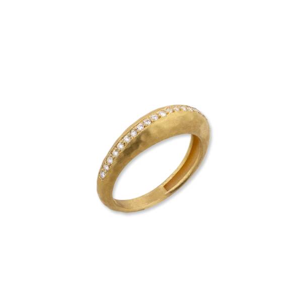 BOOGIE LINE ALL GOLD RING, DIAMOND LINE