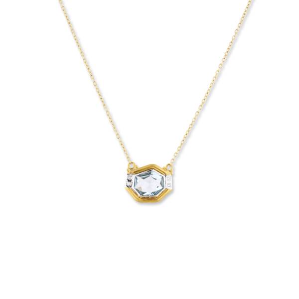 SKY BLUE TOPAZ DECO NECKLACE