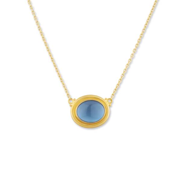 JELLYBONBON OVAL LONDON BLUE TOPAZ NECKLACE