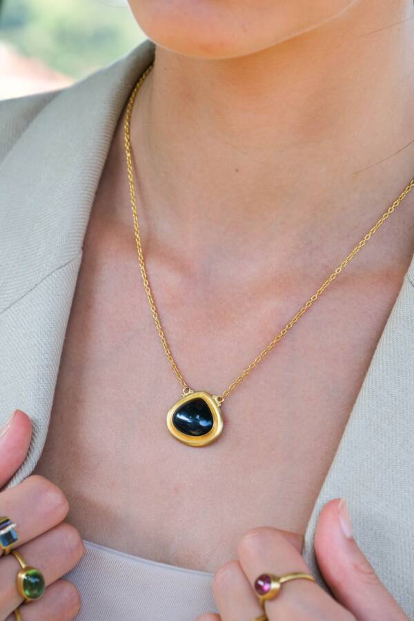 JELLYBONBON PEAR SHAPE LONDON BLUE TOPAZ NECKLACE - Image 2
