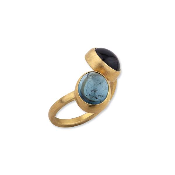 JELLYBONBON TOI ET MOI BLUE PINK TOURMALINE RING