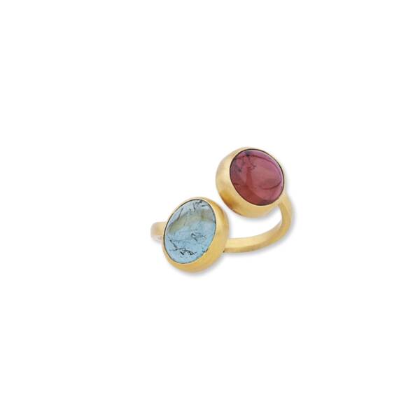 JELLYBONBON TOI ET MOI BLUE PINK TOURMALINE RING - Image 2
