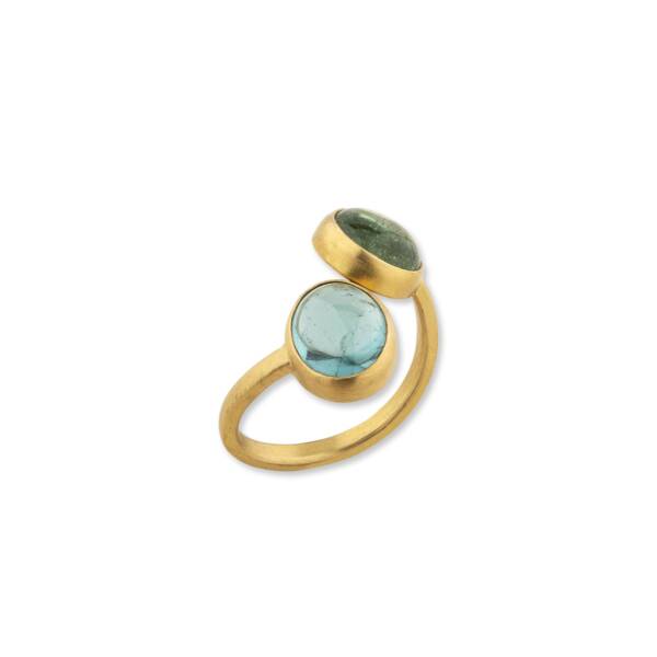 JELLYBONBON TOI ET MOI GREEN TOURMALINE RING