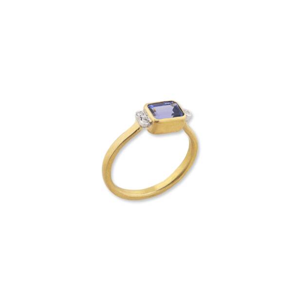 LOVE TANZANITE RING W/3 DIA