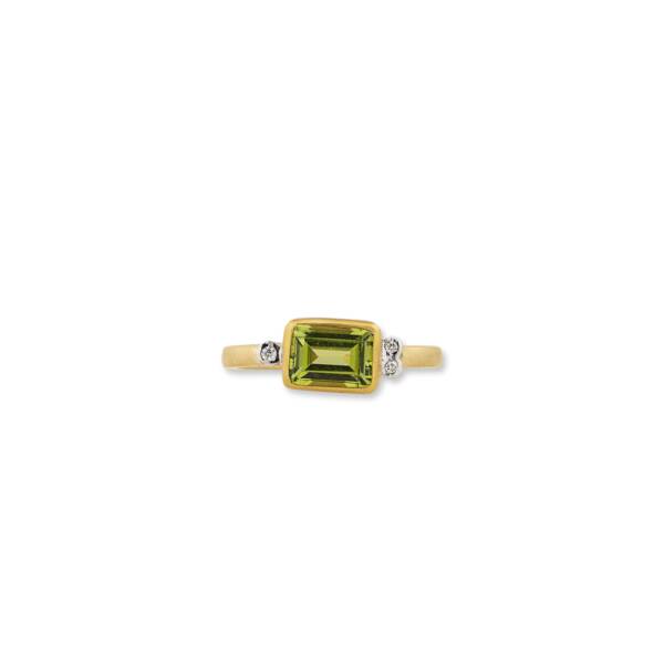LOVE PERIDOT RING W/3 DIA - Image 2