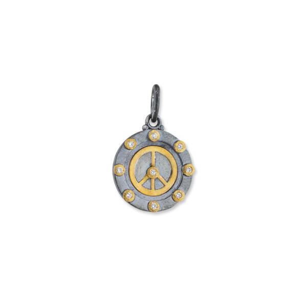 PEACE MEDALLION W/DIA-GOXD
