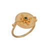 MEDALLION COMPASS RING, EMERALD