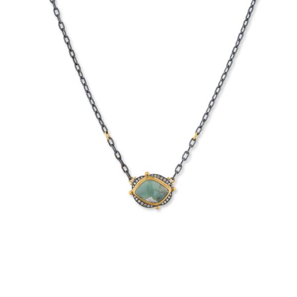 MY WORLD LEAF SHAPE AQUAPRASE NECKLACE