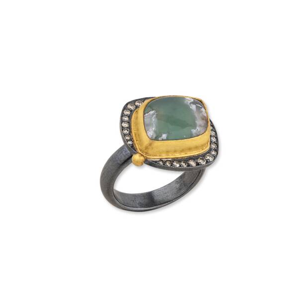 MY WORLD LEAF SHAPE AQUAPRASE RING