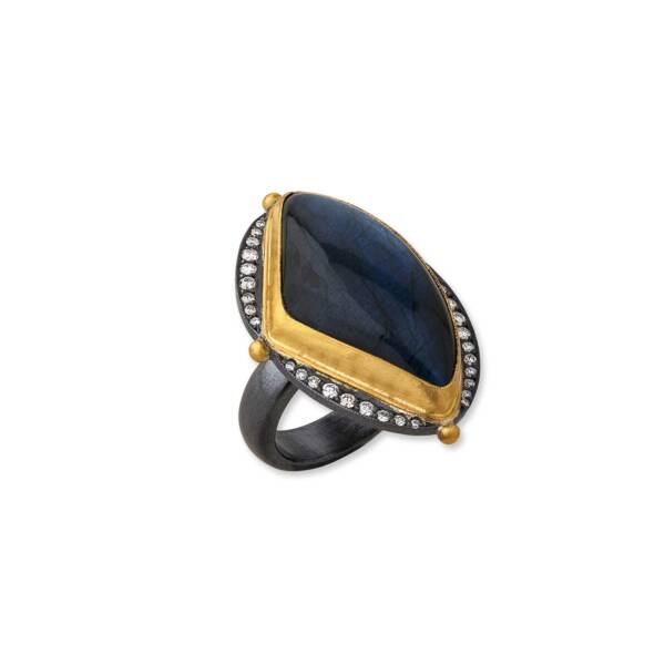 OLYA LABRADORITE RING, LARGE