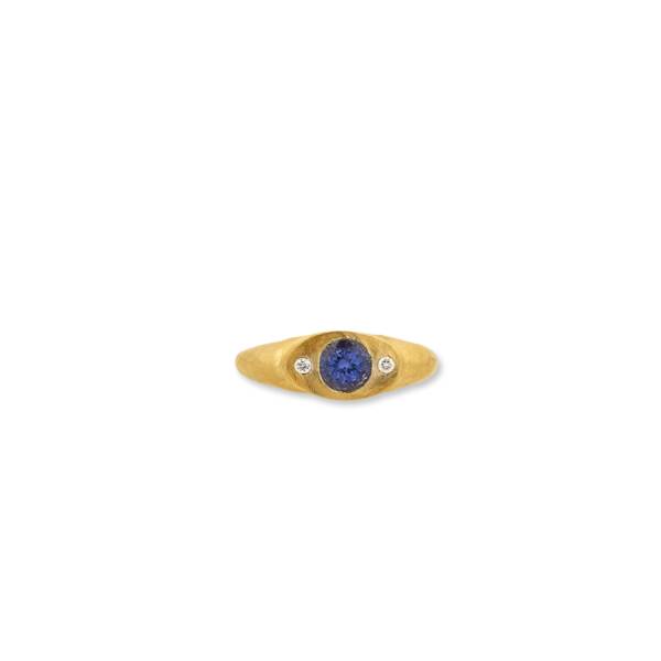 SIGNET TANZANITE RING W/DIA - Image 2
