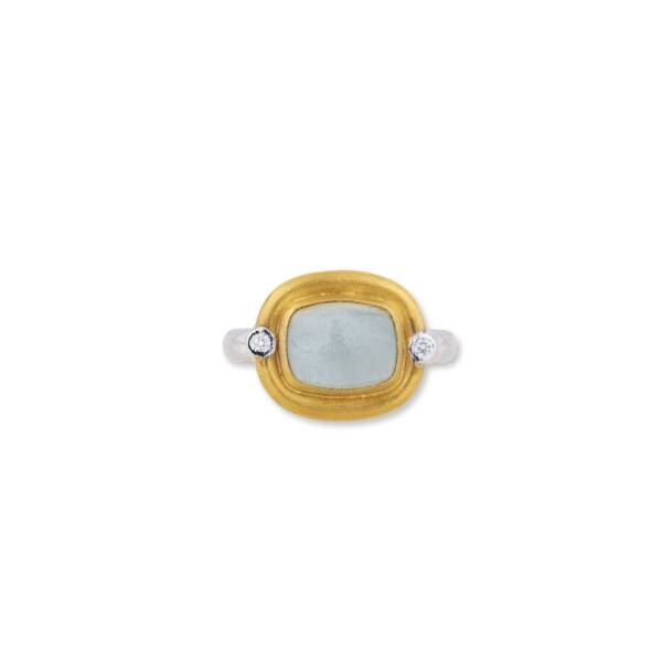 SKY CABOCHON AQUAMARINE RING - Image 2