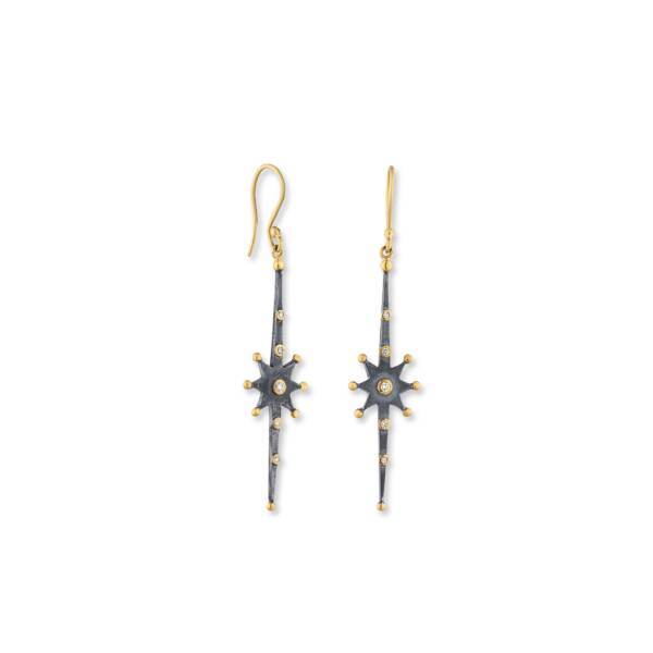 STARBURST ELONGATED EARRINGS W/DIAMONDS