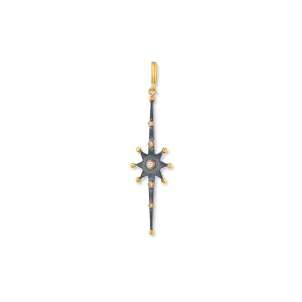 STARBURST ELONGATED PENDANT W/DIAMONDS