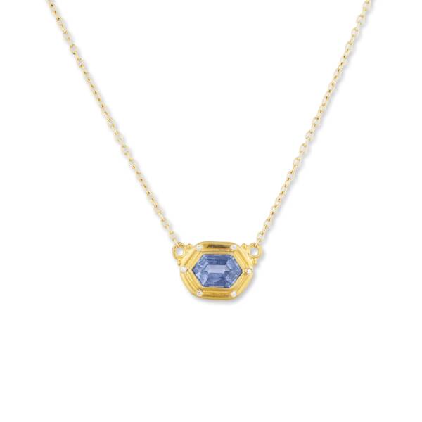 SUN CORNFLOWER BLUE SAPPHIRE NECKLACE