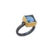 THAMES LONDON BLUE TOPAZ RING W/DIAMOND