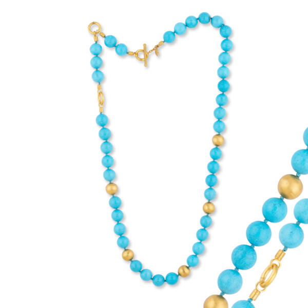 SARAH SLEEPING BEAUTY TQ BEAD NECKLACE