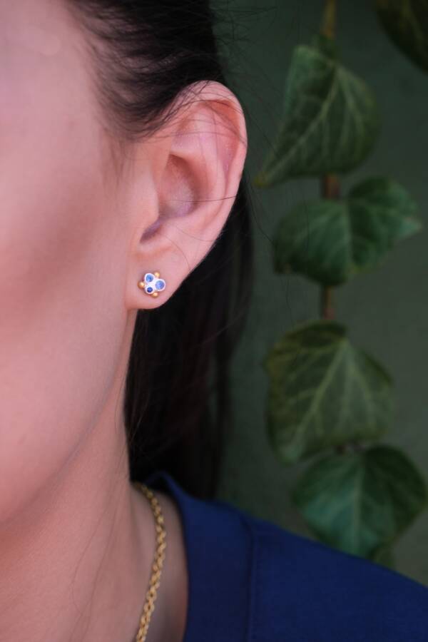 DYLAN BLUE SAPPHIRE STUDS - Image 2