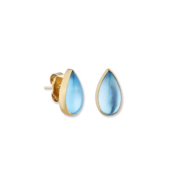 POMPEI BLUE TOPAZ DOUBLET STUDS