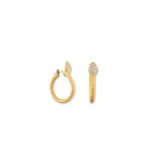 SNAKE 22K HOOP EARRINGS